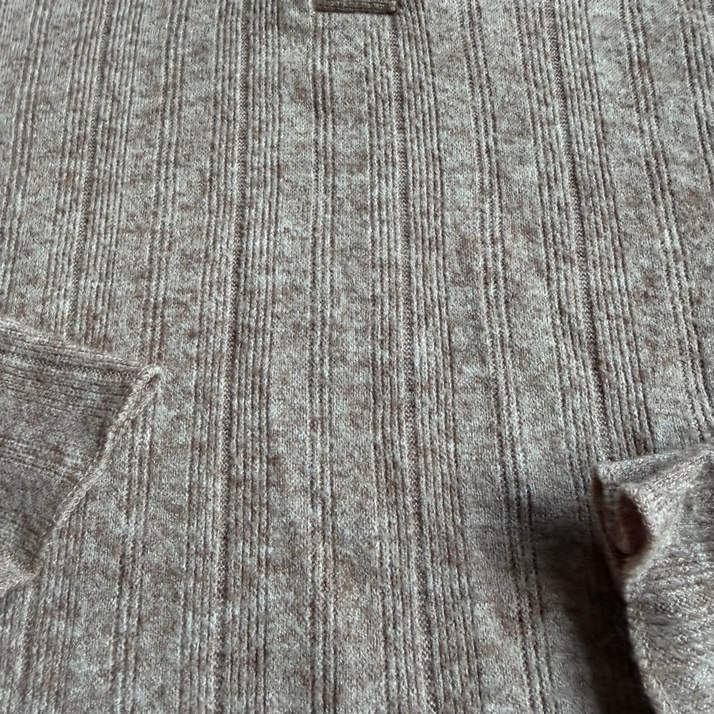 Zara Taupe Ribbed Long Sleeve Polo Top - Picture 5 of 9